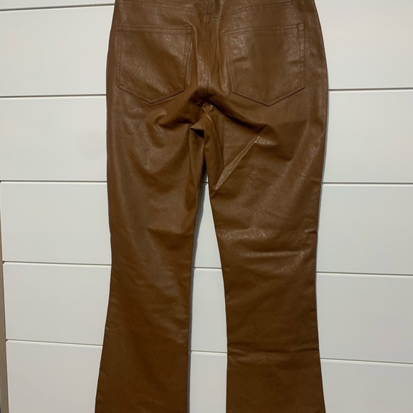 Paige Claudine Ankle Flare Jeans Faux Leather in Dark Argan size 27 - Picture 12 of 14